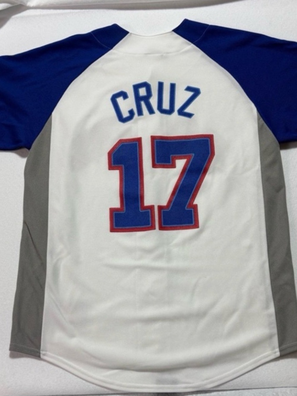 Texas Rangers Dynasty Series Kids' White,Royal Blue Baseball VintageJersey #0603